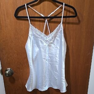 Linea Donatella White Fitted Camisole with Spaghetti Straps